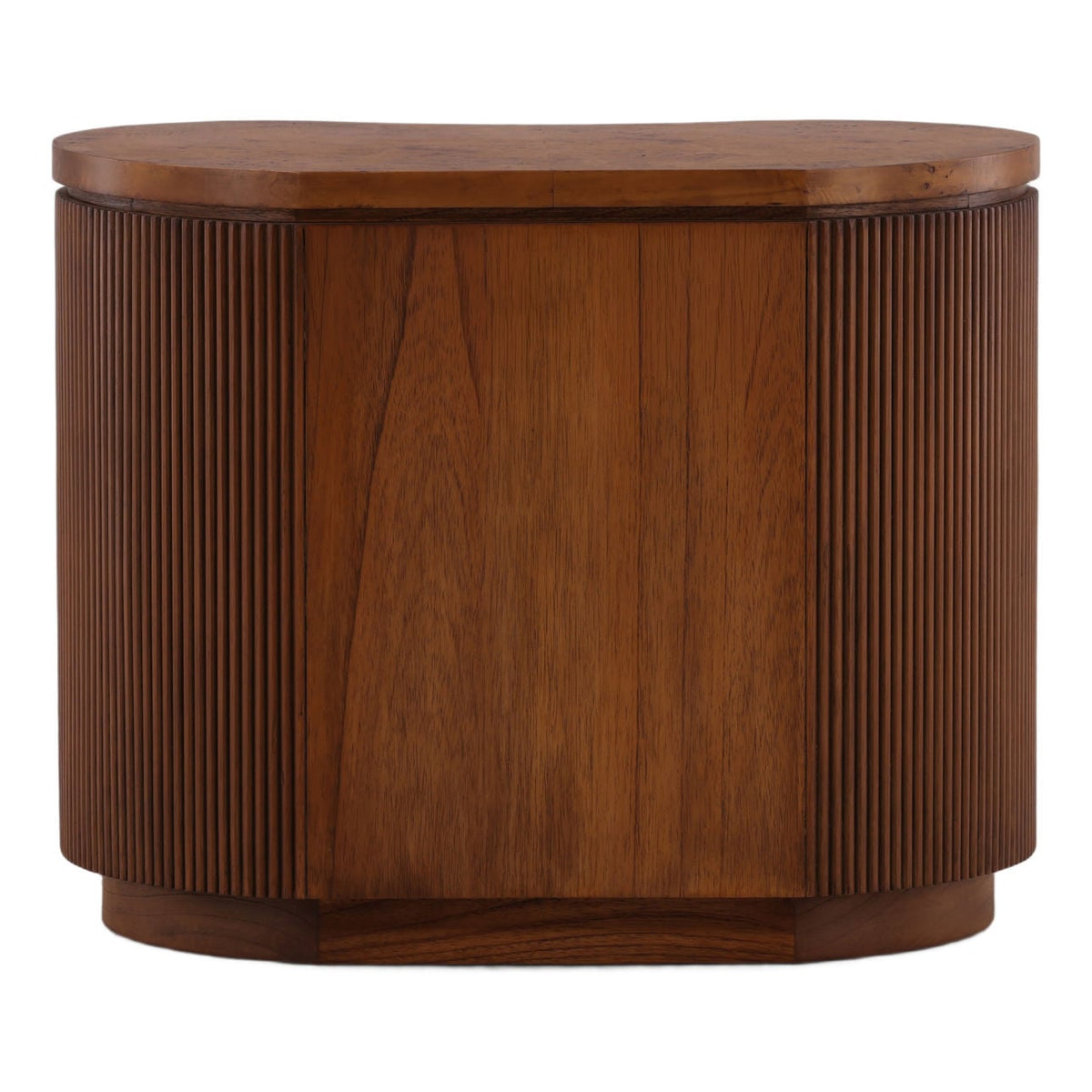 Modern Mappa Burl and Mindi Wood Veneer Side Table