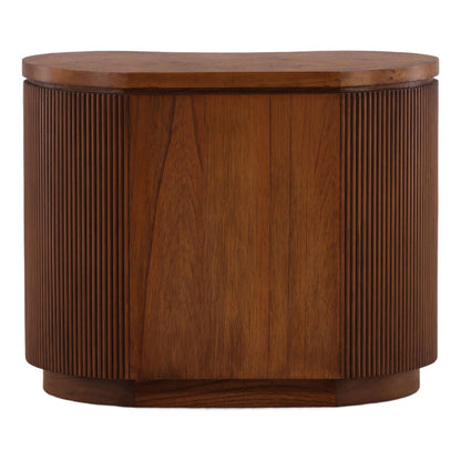 Modern Mappa Burl and Mindi Wood Veneer Side Table