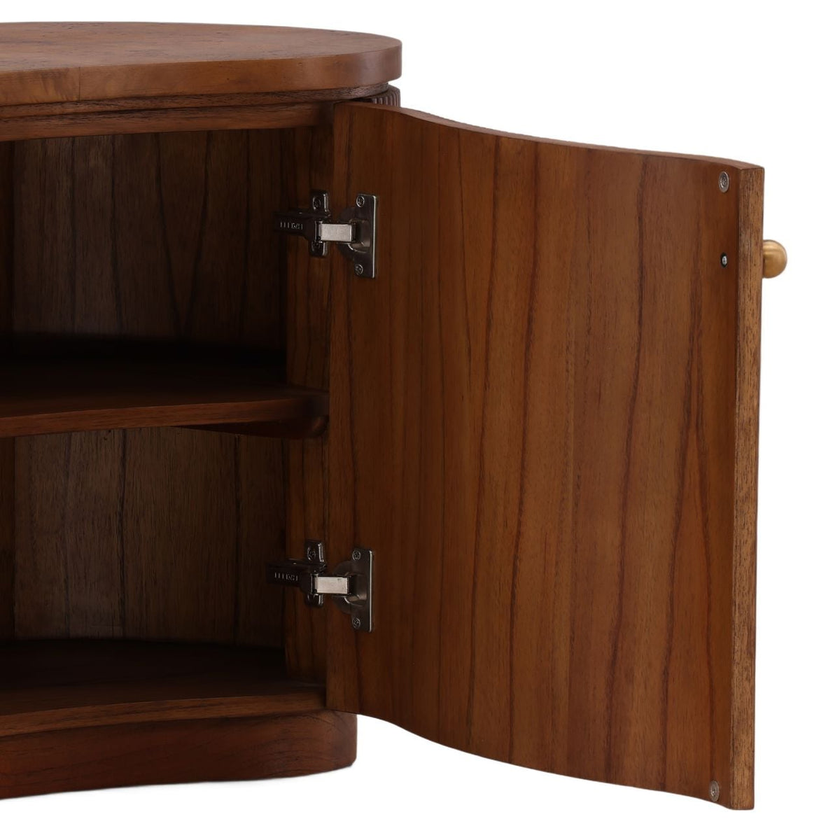 Modern Mappa Burl and Mindi Wood Veneer Side Table