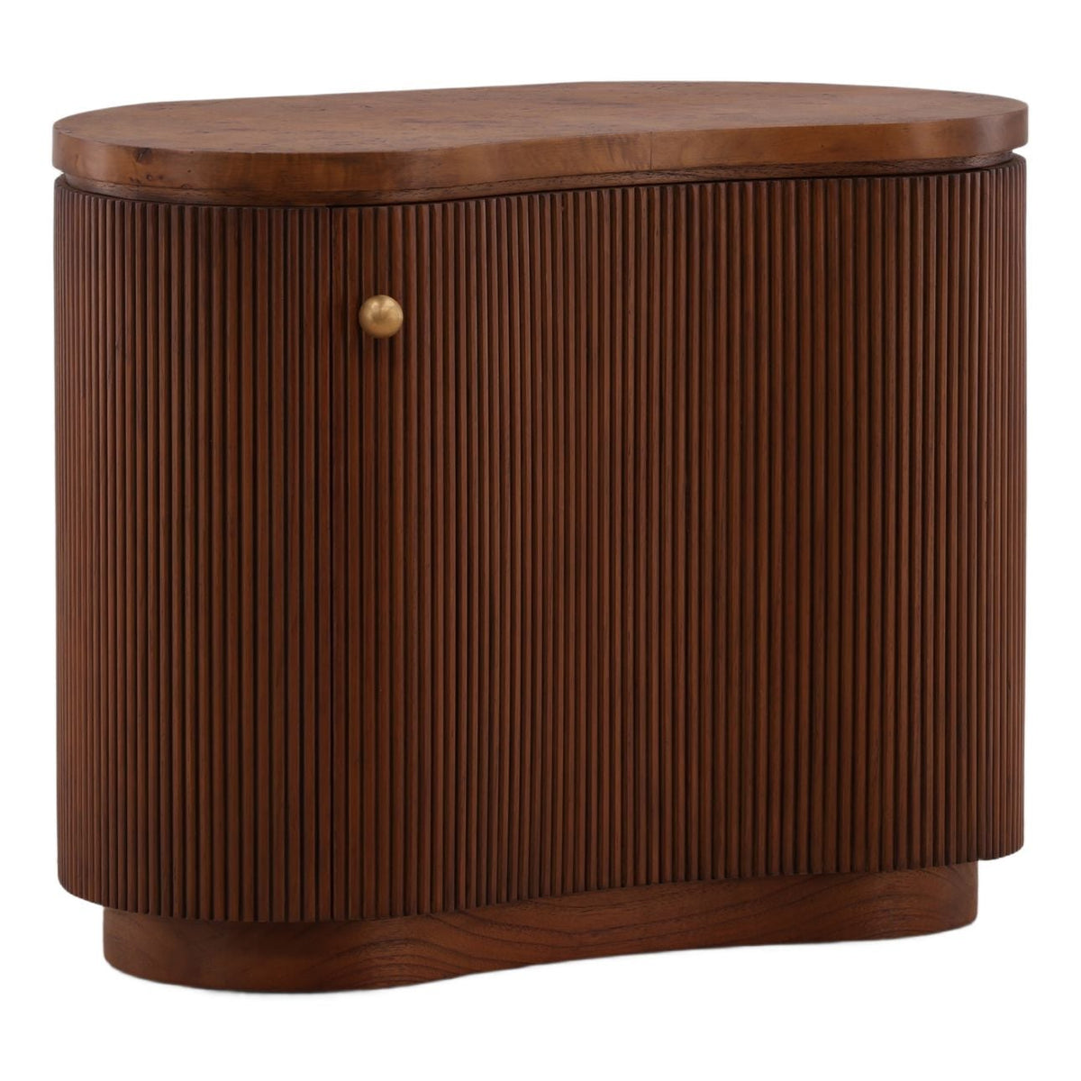 Modern Mappa Burl and Mindi Wood Veneer Side Table