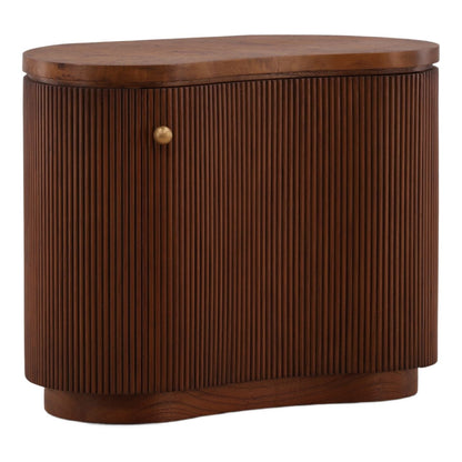 Modern Mappa Burl and Mindi Wood Veneer Side Table