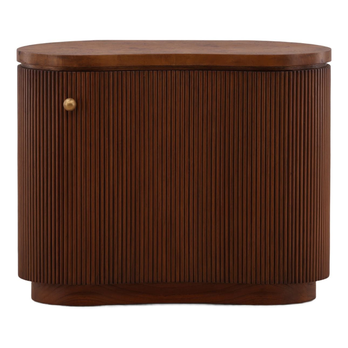Modern Mappa Burl and Mindi Wood Veneer Side Table
