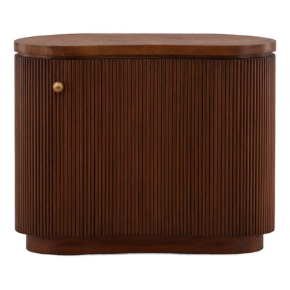Modern Mappa Burl and Mindi Wood Veneer Side Table