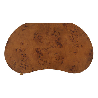 Modern Mappa Burl and Mindi Wood Veneer Side Table