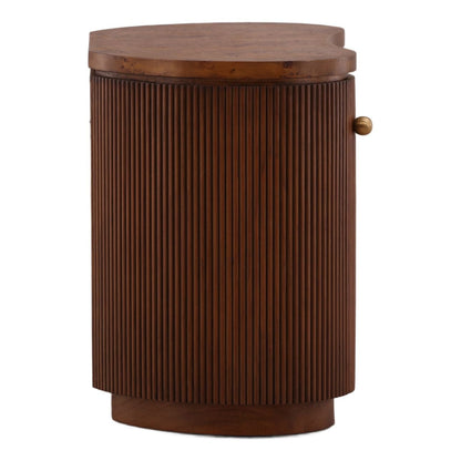 Modern Mappa Burl and Mindi Wood Veneer Side Table