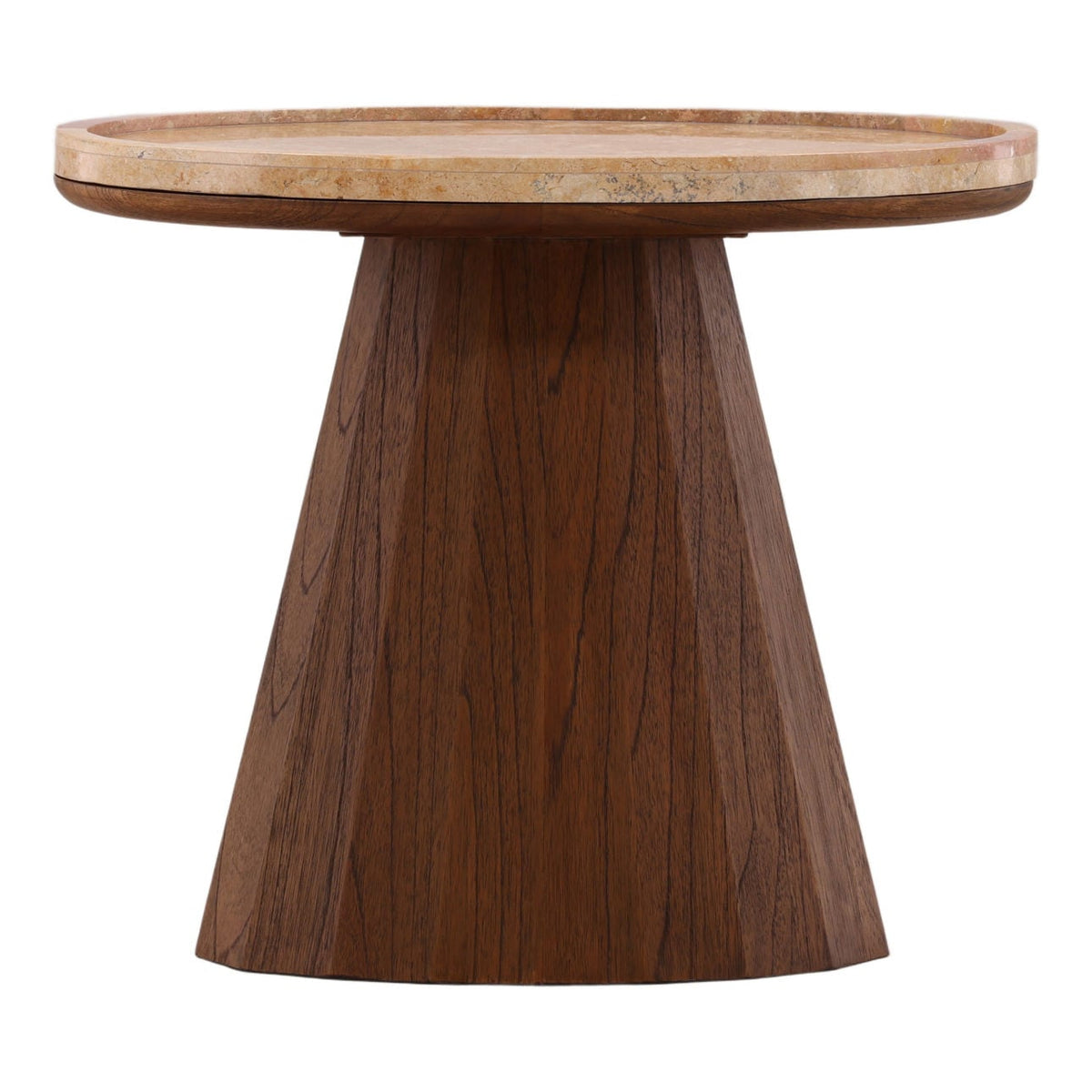 Heritage Marble, Mindi Wood and Veneer Side Table