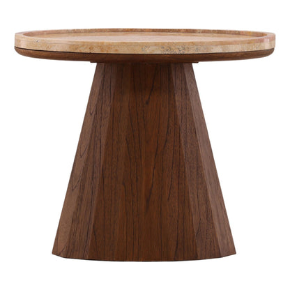 Heritage Marble, Mindi Wood and Veneer Side Table