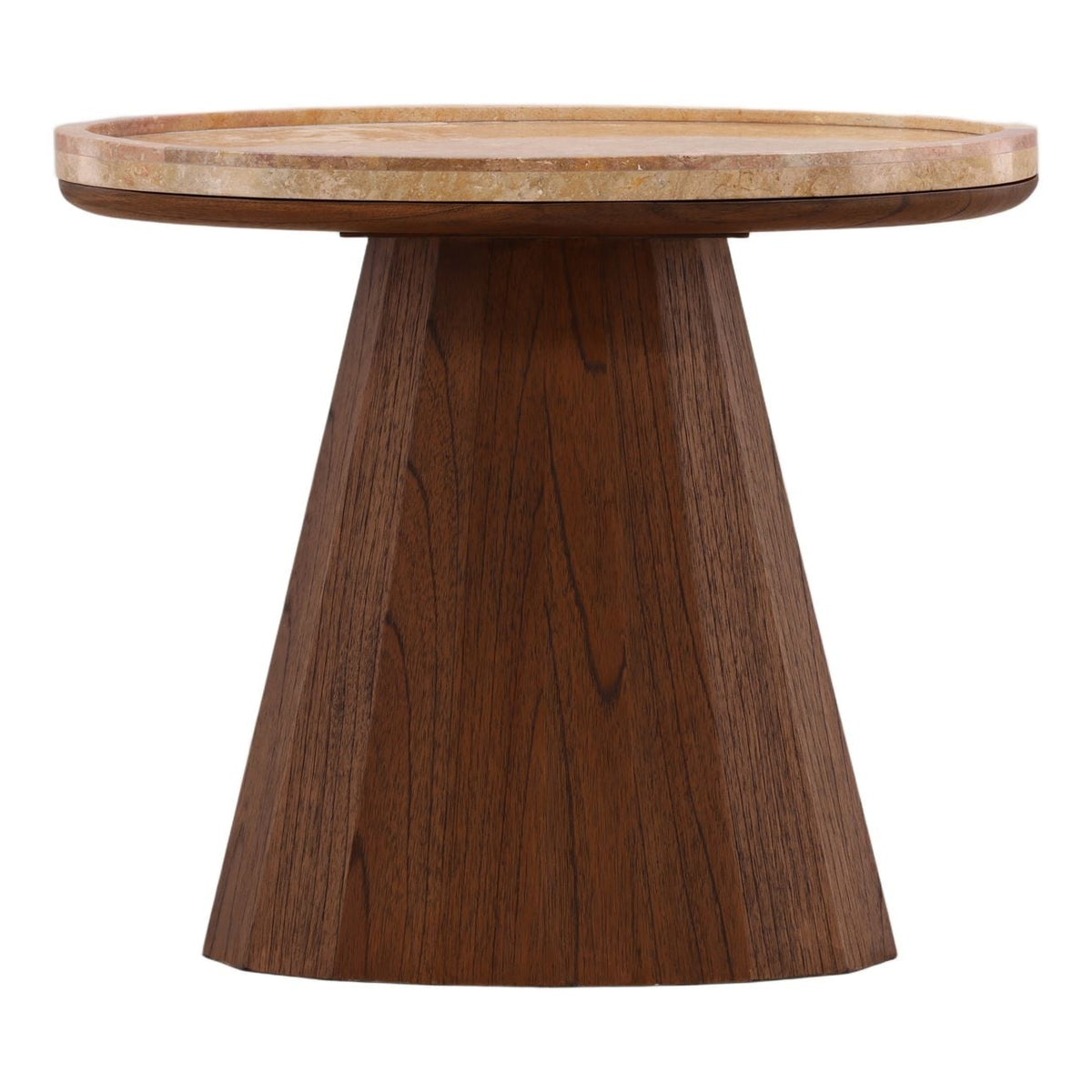 Heritage Marble, Mindi Wood and Veneer Side Table