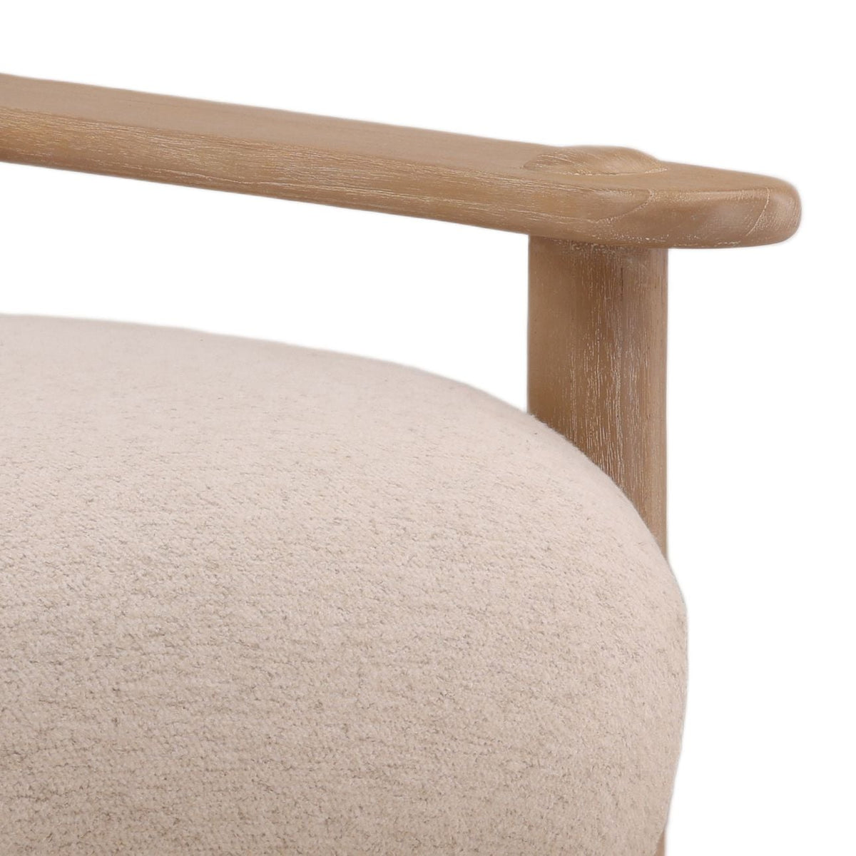 Curated Textured Woven Fabric and Mindi Wood Home Accent
