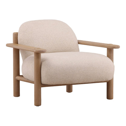Curated Textured Woven Fabric and Mindi Wood Home Accent