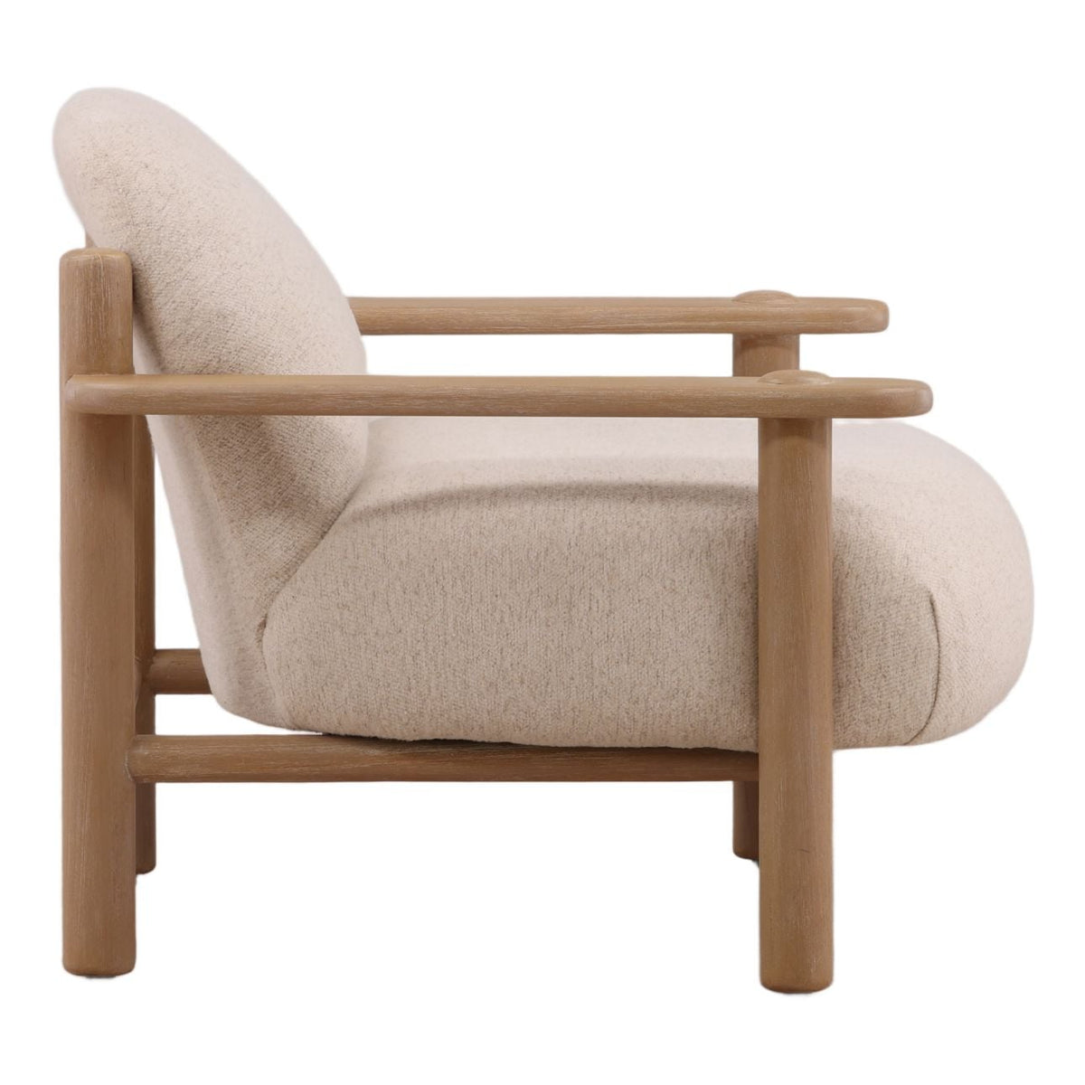 Curated Textured Woven Fabric and Mindi Wood Home Accent