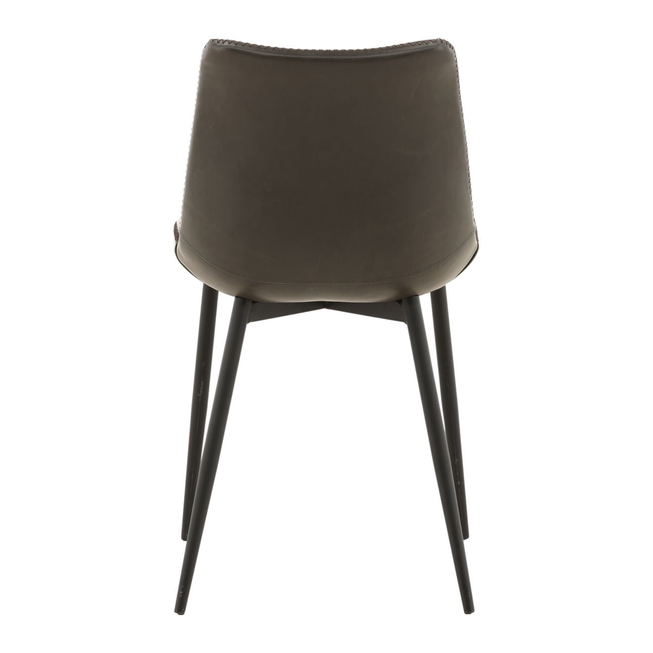Dark Grey Upholstery and Black Metal Legs PU Leather Upholstery and Iron Frame Chair 22.5 in Wide