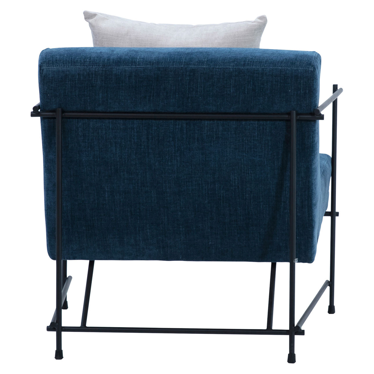 Teal Upholstery with Matte Black Metal Frame Polyester Blend Upholstery and Metal Frame Chair 34 in Wide