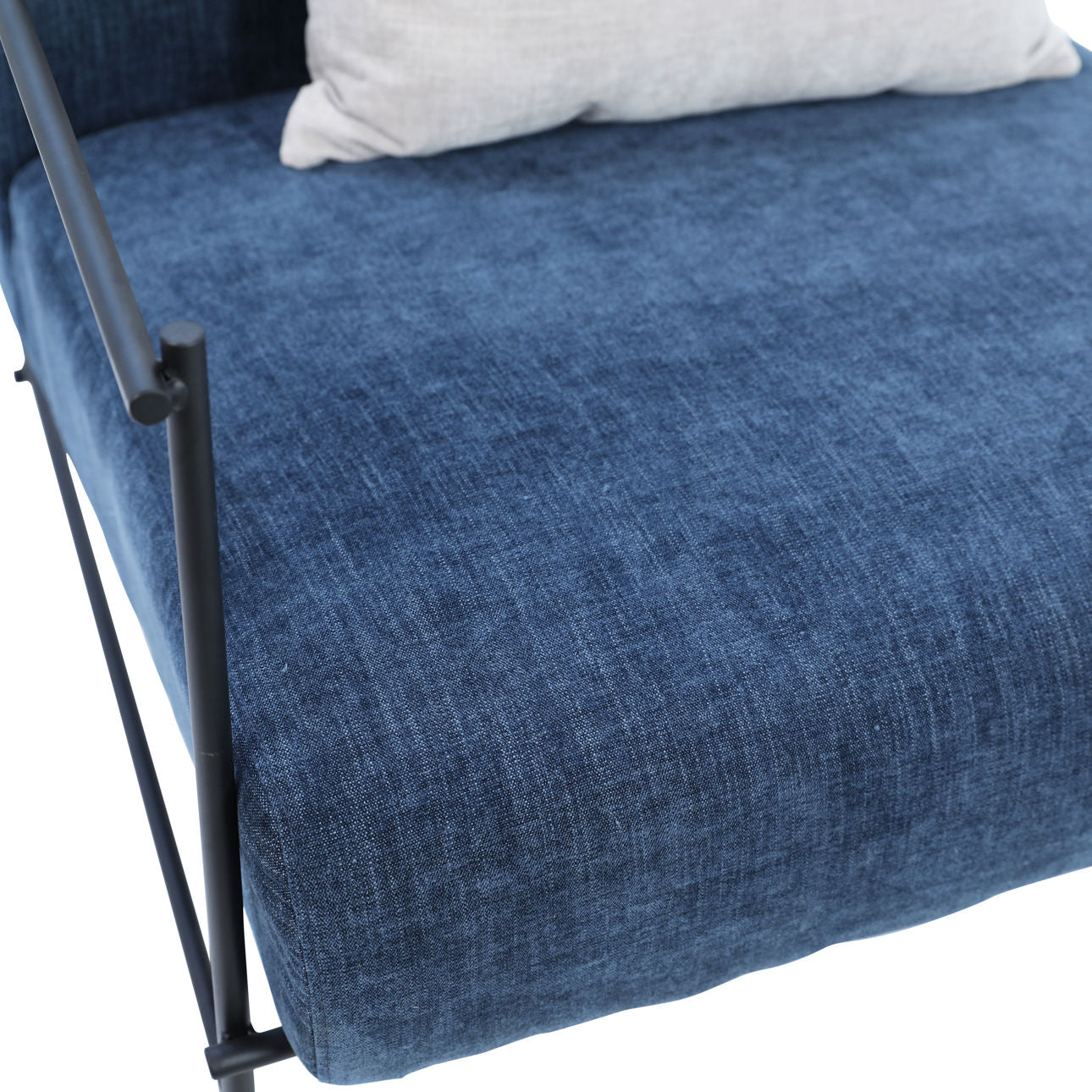 Teal Upholstery with Matte Black Metal Frame Polyester Blend Upholstery and Metal Frame Chair 34 in Wide