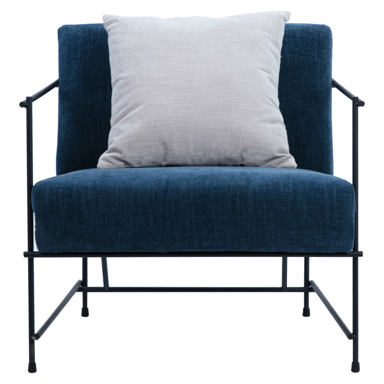 Teal Upholstery with Matte Black Metal Frame Polyester Blend Upholstery and Metal Frame Chair 34 in Wide