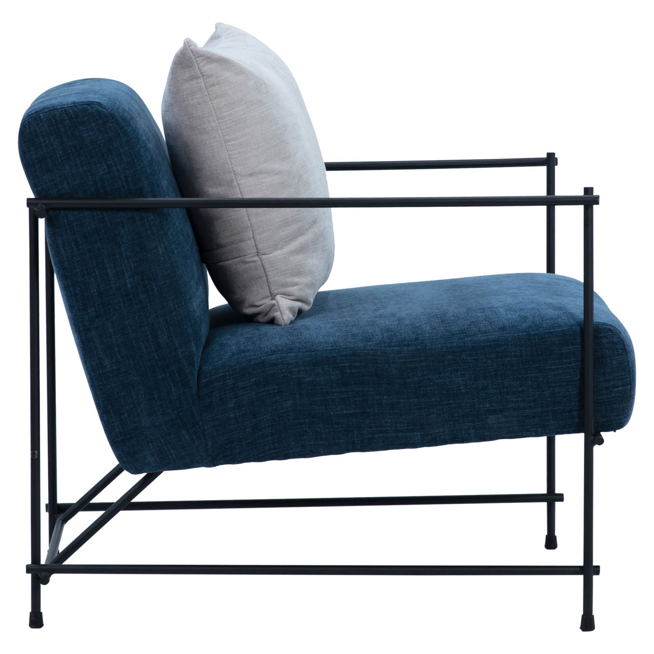 Teal Upholstery with Matte Black Metal Frame Polyester Blend Upholstery and Metal Frame Chair 34 in Wide