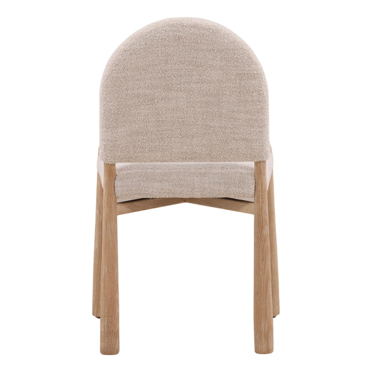 Modern Basketweave Wool Blend Fabric and Ash Wood Dining Chair