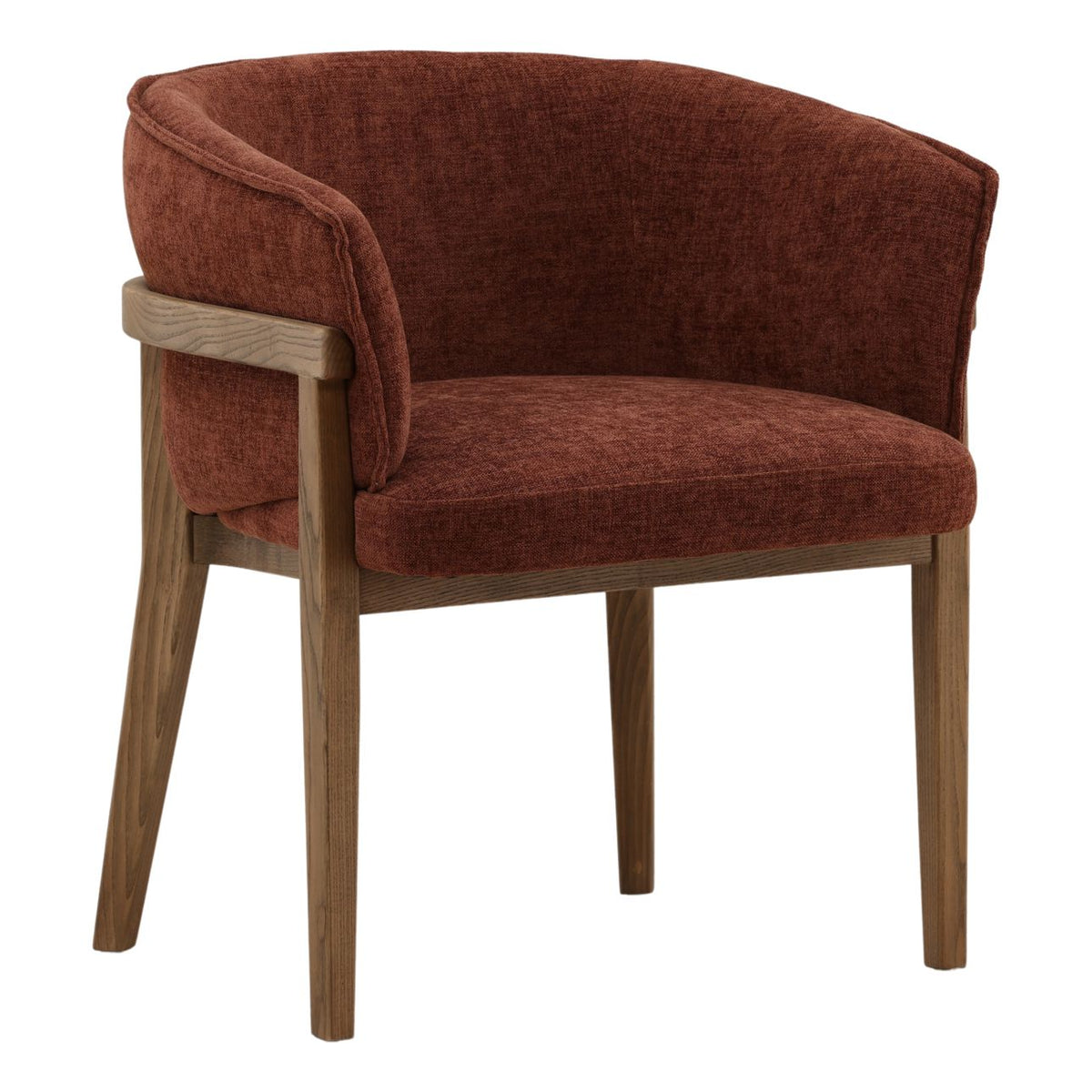 Signature Basketweave Chenille Fabric and Ash Wood Dining Chair