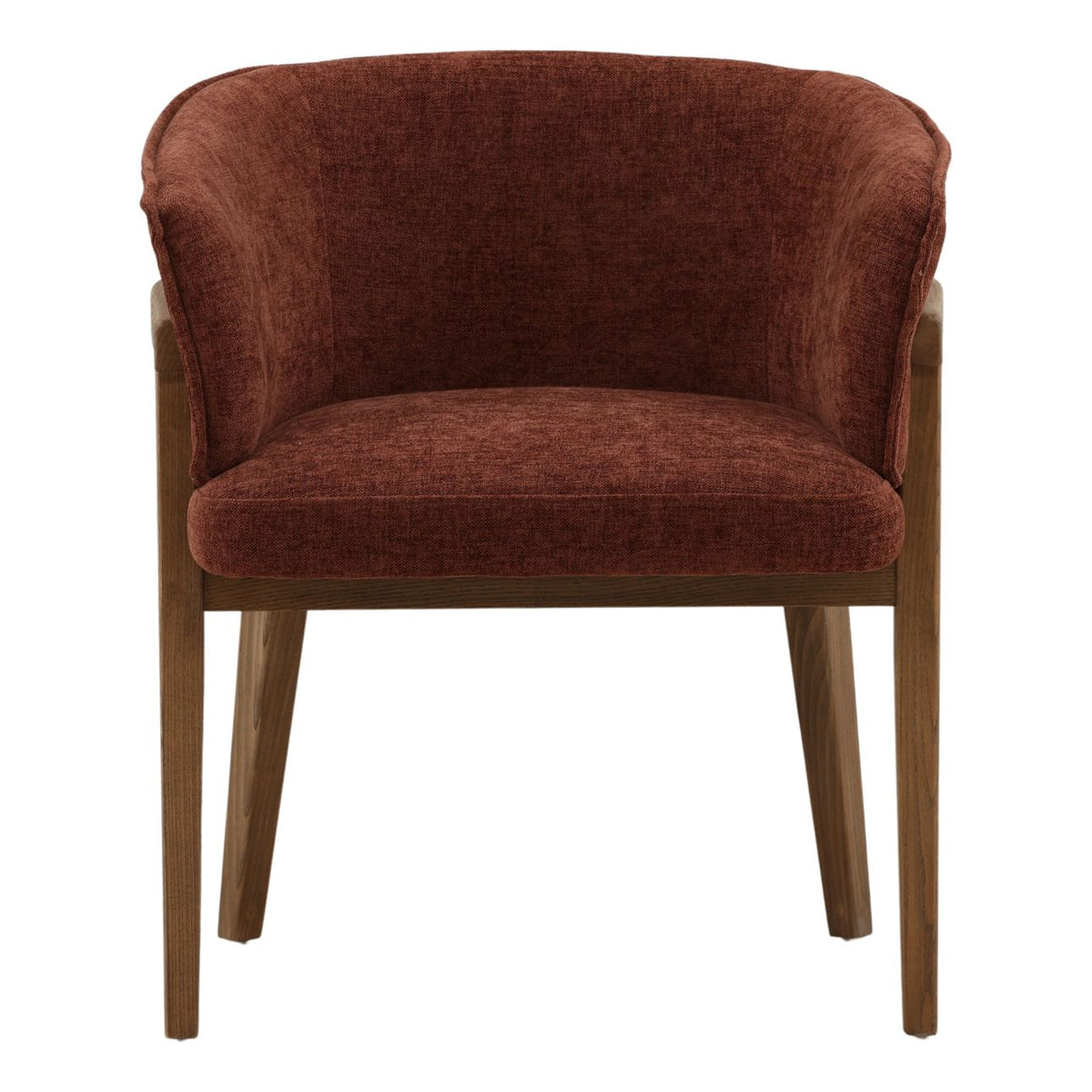 Signature Basketweave Chenille Fabric and Ash Wood Dining Chair