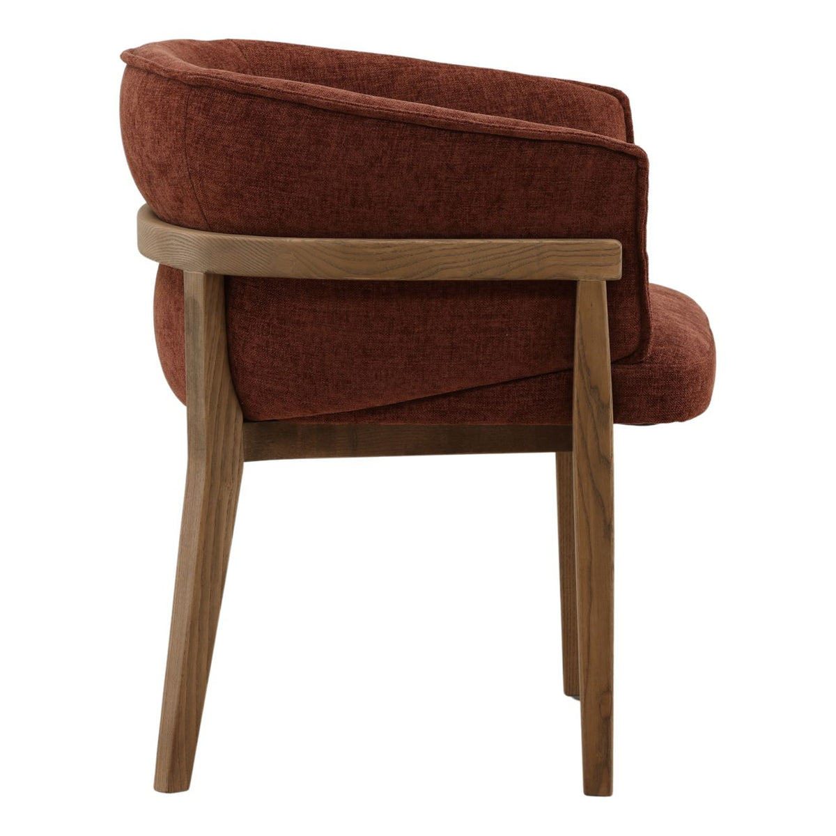 Signature Basketweave Chenille Fabric and Ash Wood Dining Chair