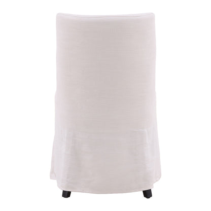 Off White Upholstery Linen Upholstered Slipcover with Birch Wood Frame Chair 19 in Wide