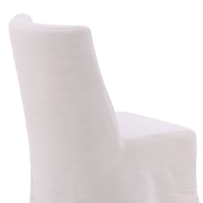 Off White Upholstery Linen Upholstered Slipcover with Birch Wood Frame Chair 19 in Wide