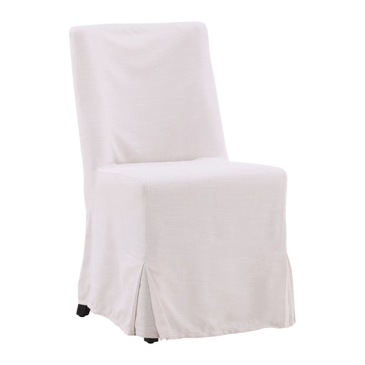 Off White Upholstery Linen Upholstered Slipcover with Birch Wood Frame Chair 19 in Wide