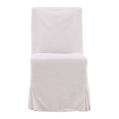 Off White Upholstery Linen Upholstered Slipcover with Birch Wood Frame Chair 19 in Wide