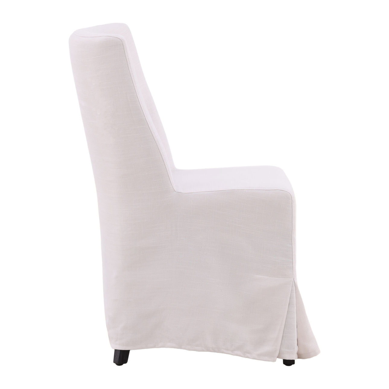 Off White Upholstery Linen Upholstered Slipcover with Birch Wood Frame Chair 19 in Wide