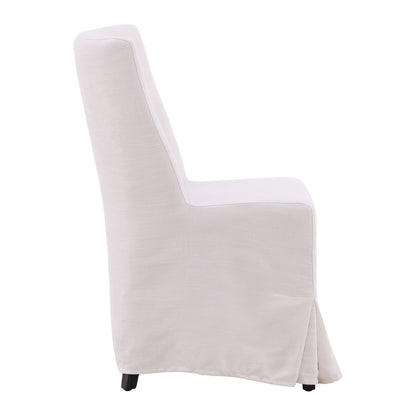 Off White Upholstery Linen Upholstered Slipcover with Birch Wood Frame Chair 19 in Wide