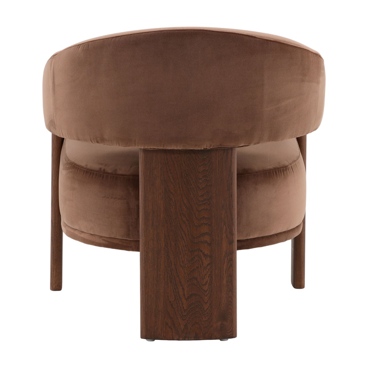 Hudson Chocolate and Brown Polyester Velvet Fabric and Ash Wood Chair 27 in Wide