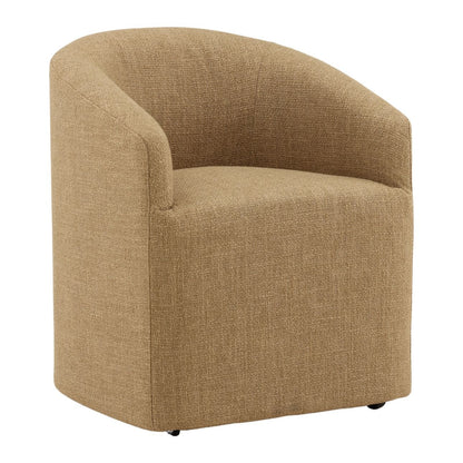 Camel Basketweave Fabric Chair 26 in Wide