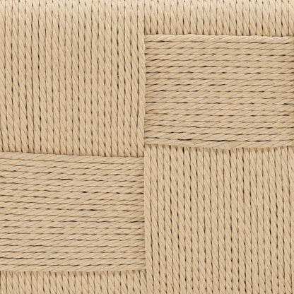 Natural and Light Brown Paper Cord Yarn and Ash Wood Chair 19 in Wide