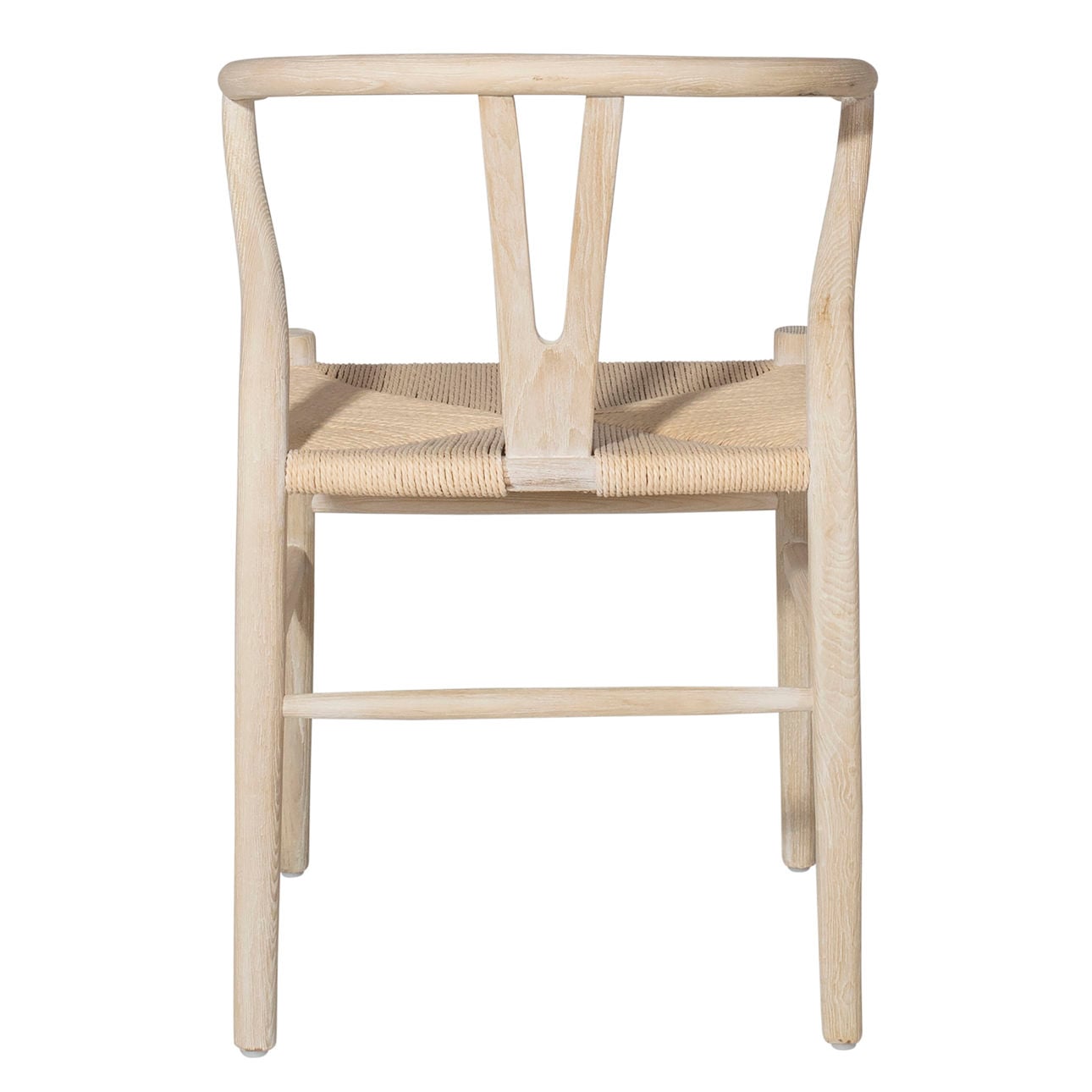 Light Bleached Natural Finish Solid Oak Wood Frame and Danish Paper Cord Chair 22 in Wide
