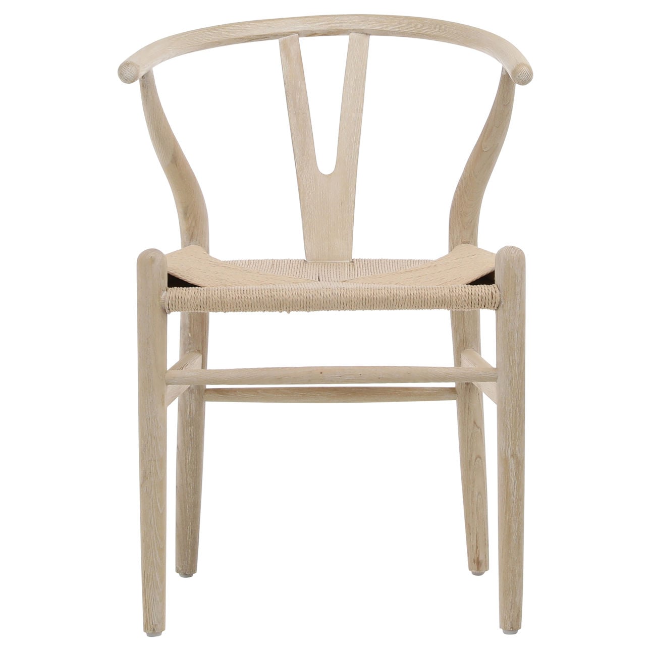 Light Bleached Natural Finish Solid Oak Wood Frame and Danish Paper Cord Chair 22 in Wide