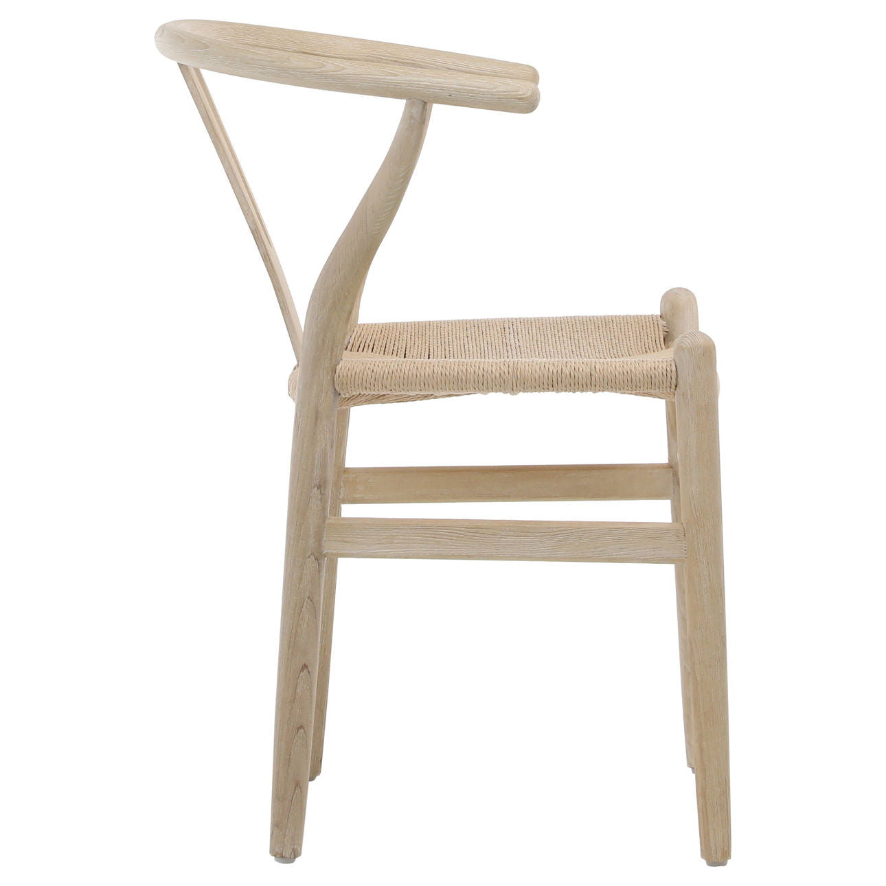 Light Bleached Natural Finish Solid Oak Wood Frame and Danish Paper Cord Chair 22 in Wide