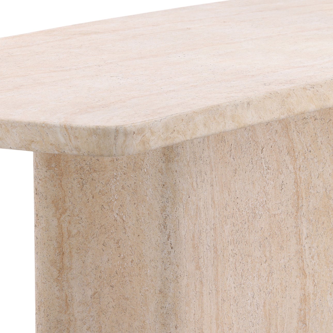 Faux Travertine Lightweight Concrete Table 88.5 in Wide