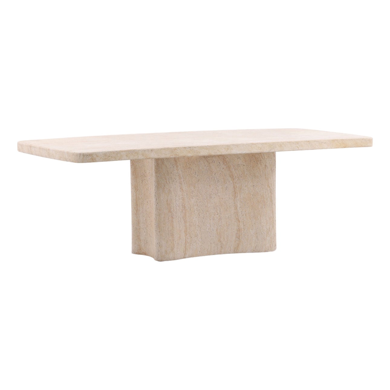 Faux Travertine Lightweight Concrete Table 88.5 in Wide