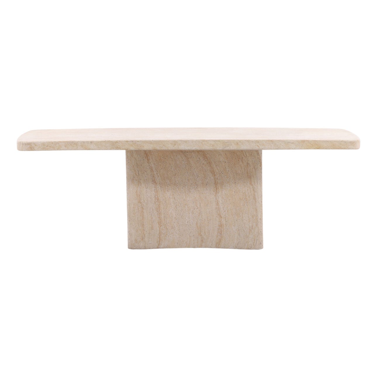 Faux Travertine Lightweight Concrete Table 88.5 in Wide