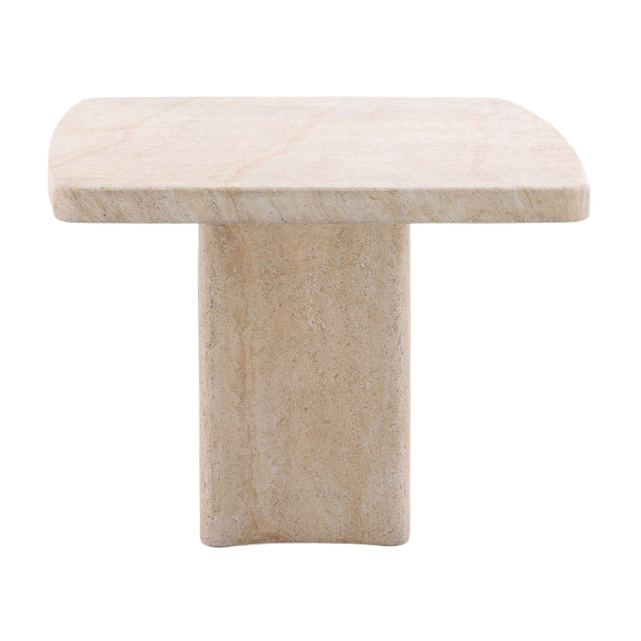 Faux Travertine Lightweight Concrete Table 88.5 in Wide