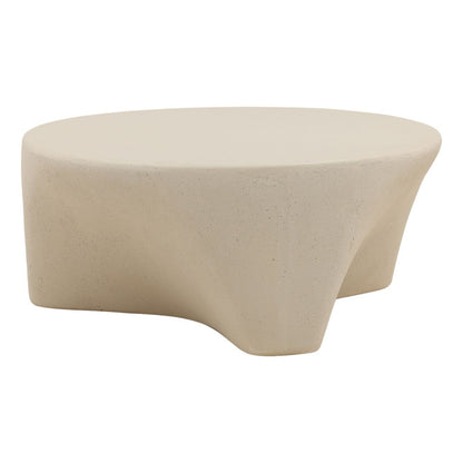 Ivory Lightweight Concrete Table 35.5 in Wide