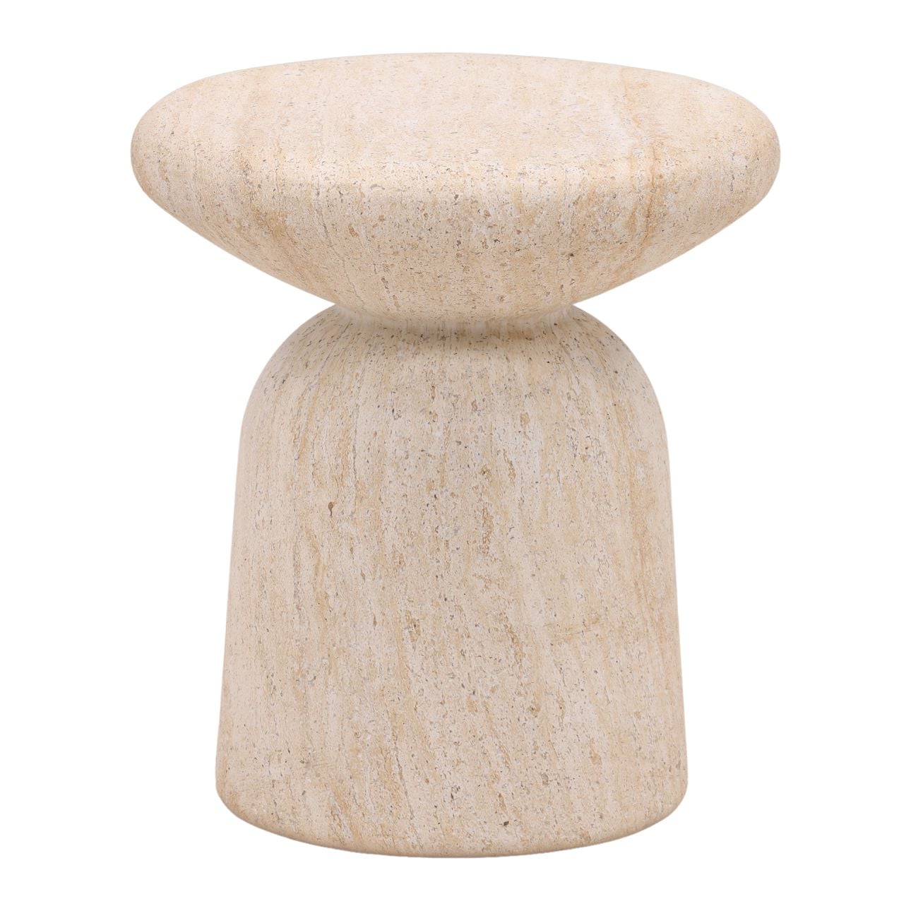 Faux Travertine Lightweight Concrete Table 16.5 in Wide