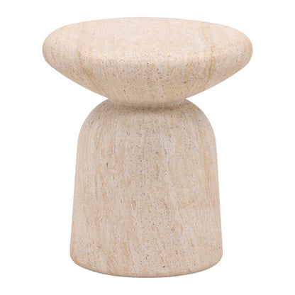 Faux Travertine Lightweight Concrete Table 16.5 in Wide