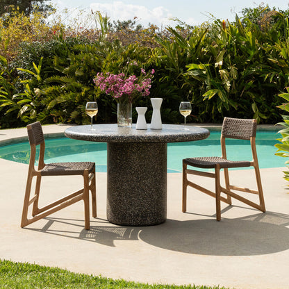 Black Concrete Terrazzo Table 48 in Wide