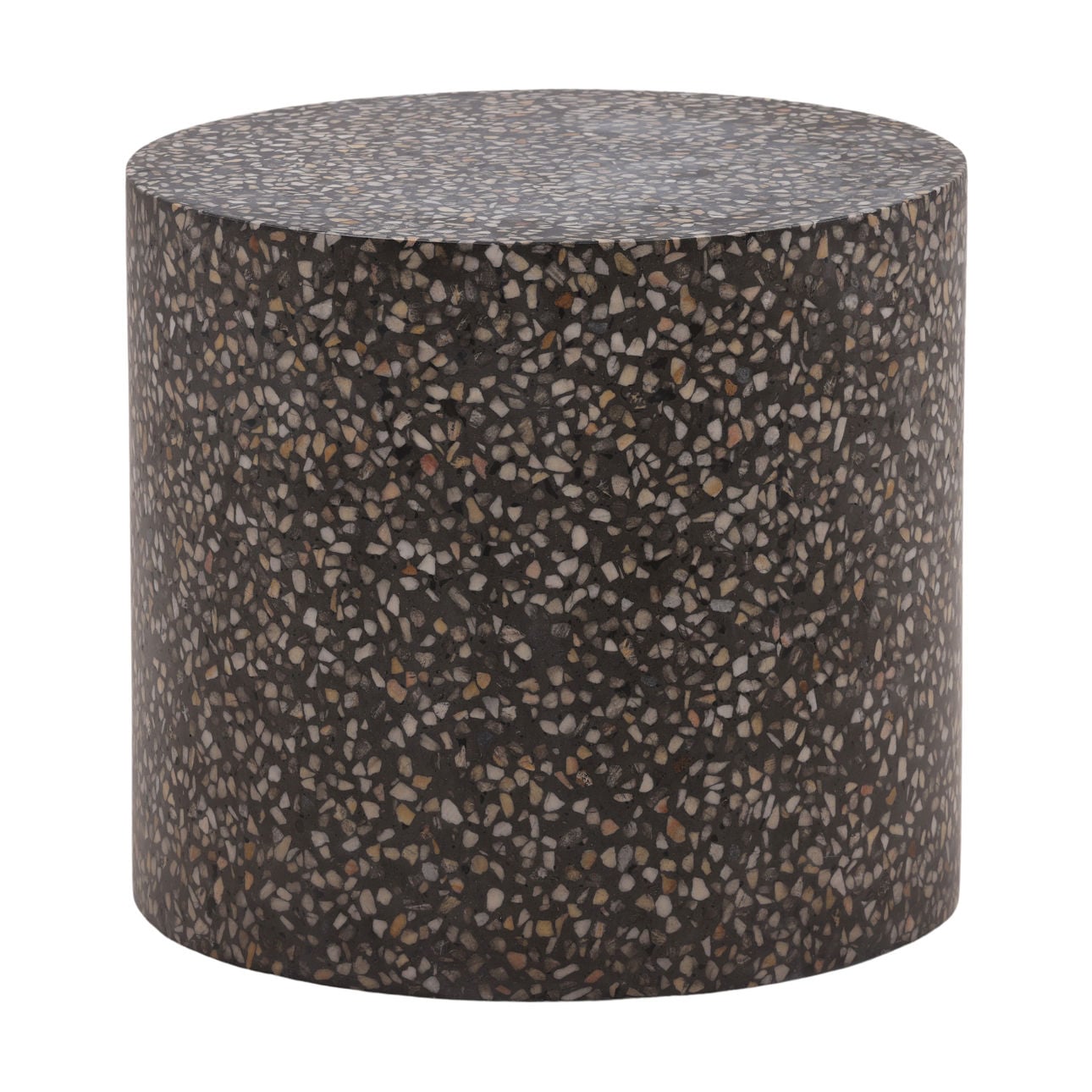 Black Concrete Terrazzo Table 19.5 in Wide