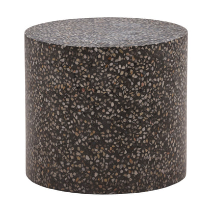 Black Concrete Terrazzo Table 19.5 in Wide