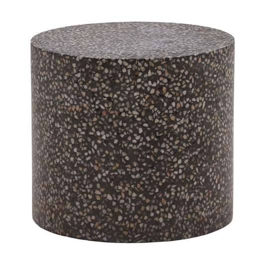 Black Concrete Terrazzo Table 19.5 in Wide