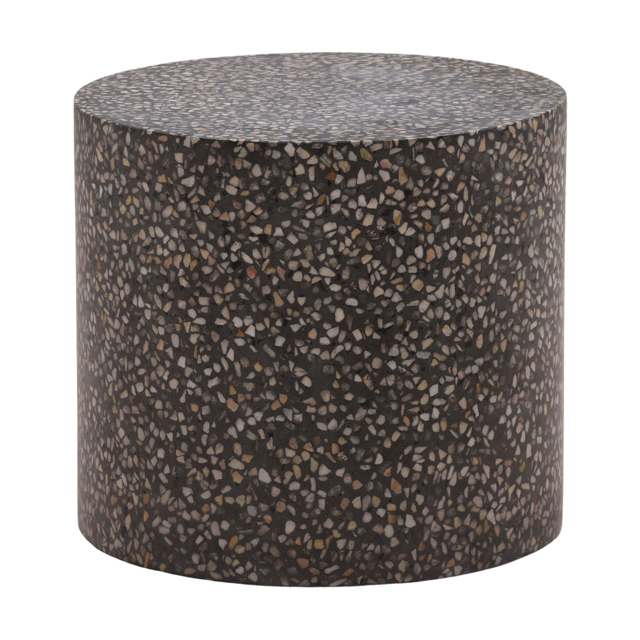 Black Concrete Terrazzo Table 19.5 in Wide