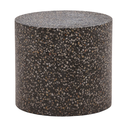Black Concrete Terrazzo Table 19.5 in Wide