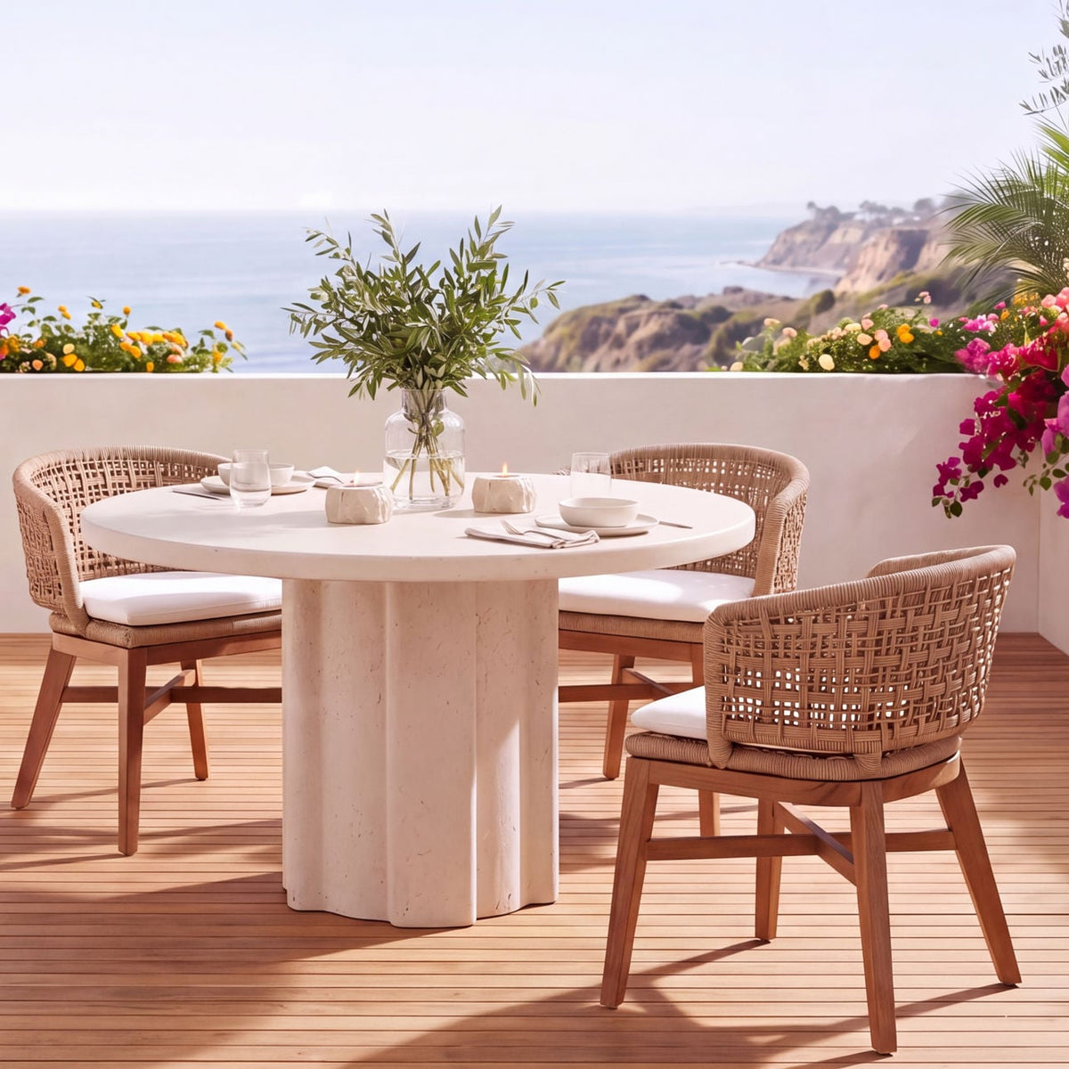 Elevated Lightweight Concrete Dining Table